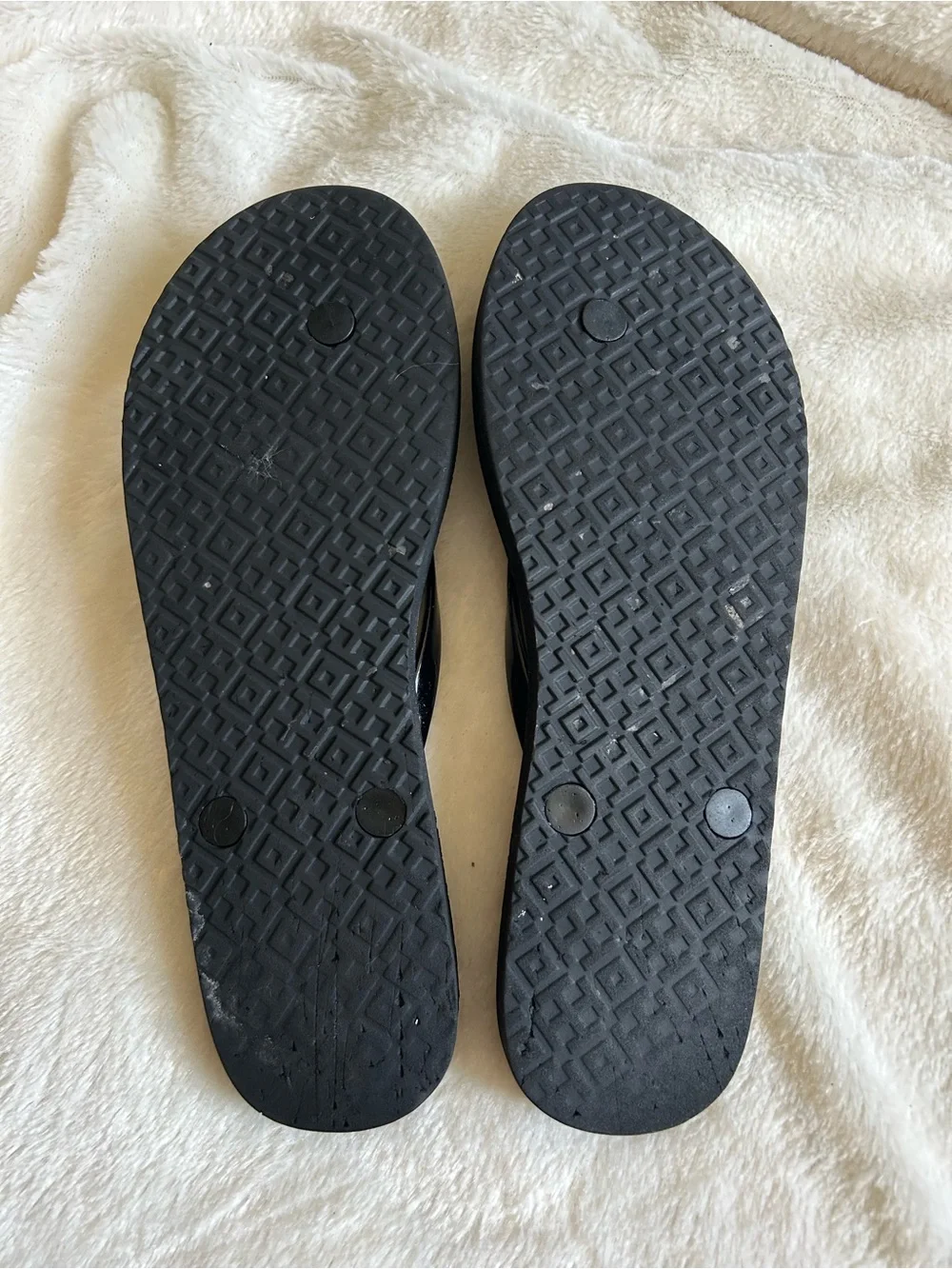 Tory Burch green floral flip flops women's 8-9 gold logo